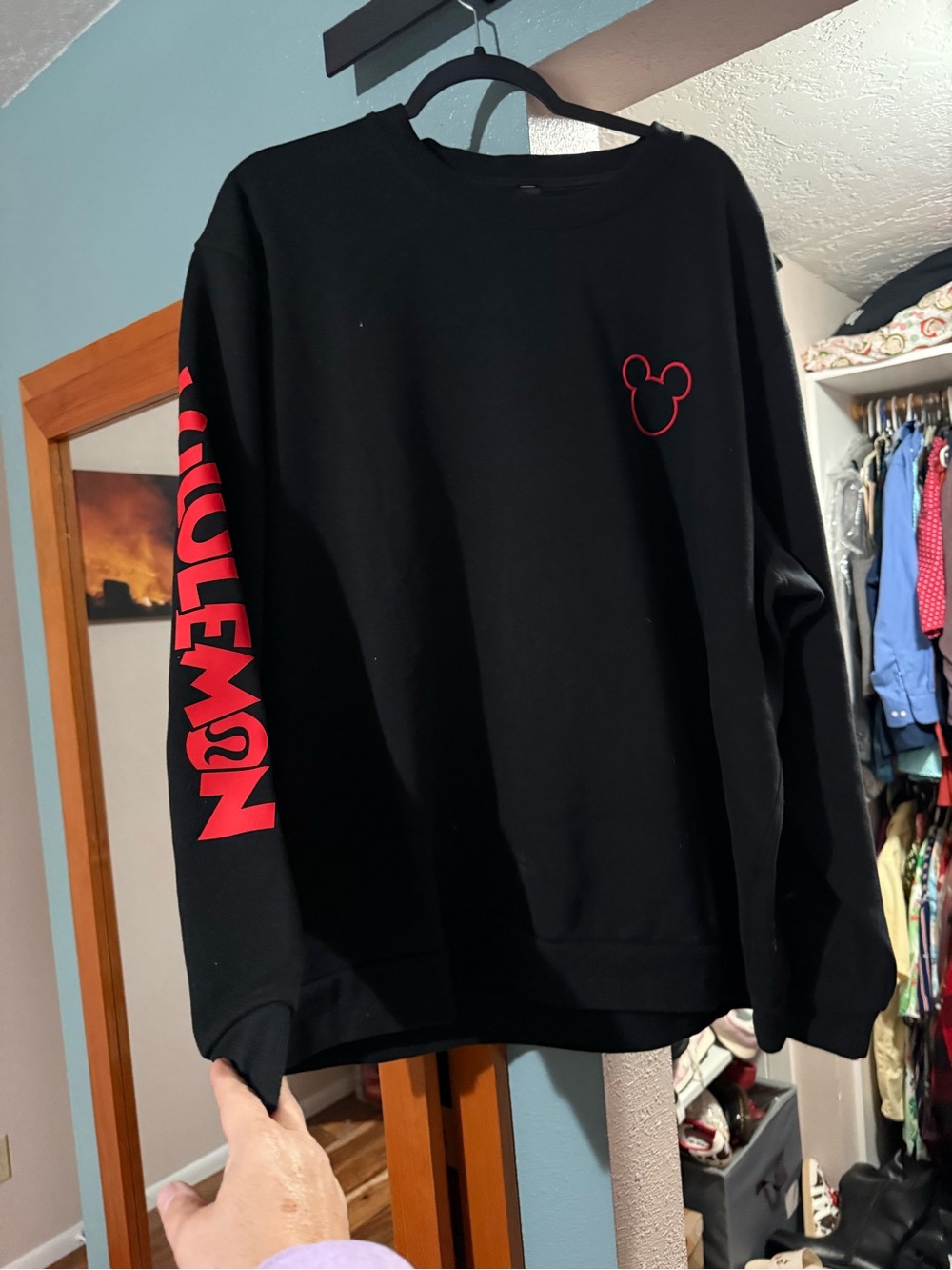 Lululemon Mickey Black Long-Sleeve Sweatshirt with Red Accent